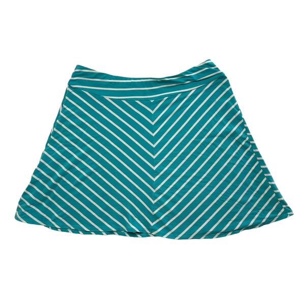 Columbia Dresses & Skirts - COLUMBIA PFG Omni-Wick Pull On A-line Skirt in Teal White Stripe Size XL Rayon